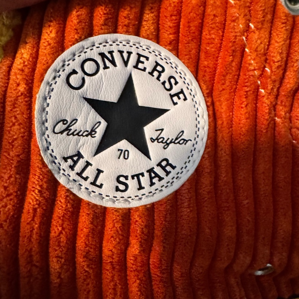Converse All Star Chuck Corduroy Orange High Tops unisex - women size 8.5 - Picture 7 of 11